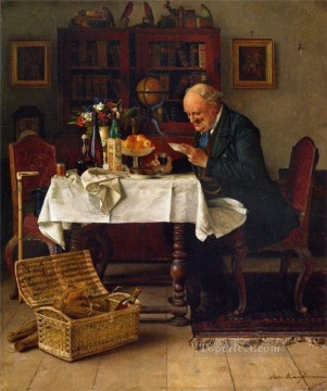 Isidor Kaufmann Painting - La carta de amor de Isidor Kaufmann, judío húngaro
